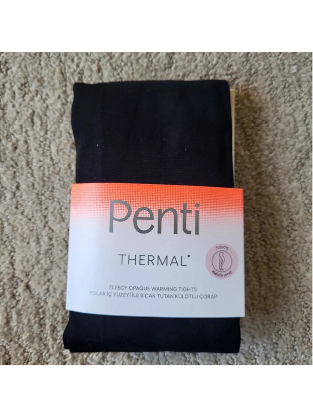 Women's Penti Thermal Fleecy Opaque Warming Tights – Black – Size S – NIP